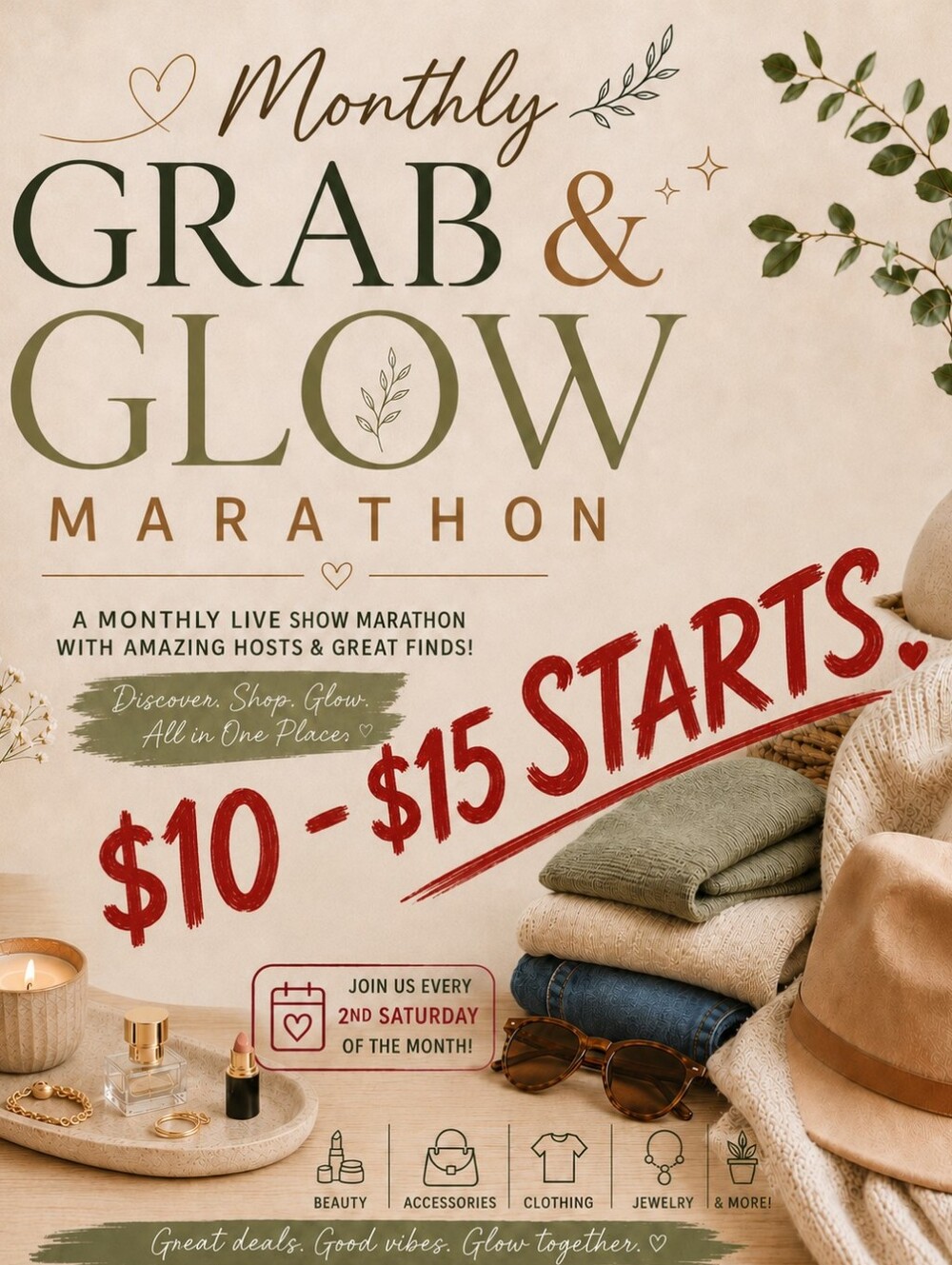 💥Grab & Glow Marathon ~ $10-$15 Starts 💥 Sat, Sept 12 💥 10 HOSTS 💥